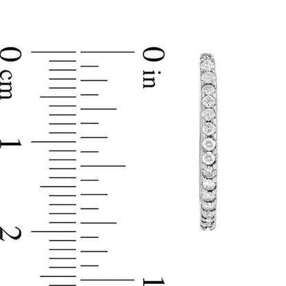 0.5 CT. T.W. Diamond Hoop Earrings in 14K White Gold