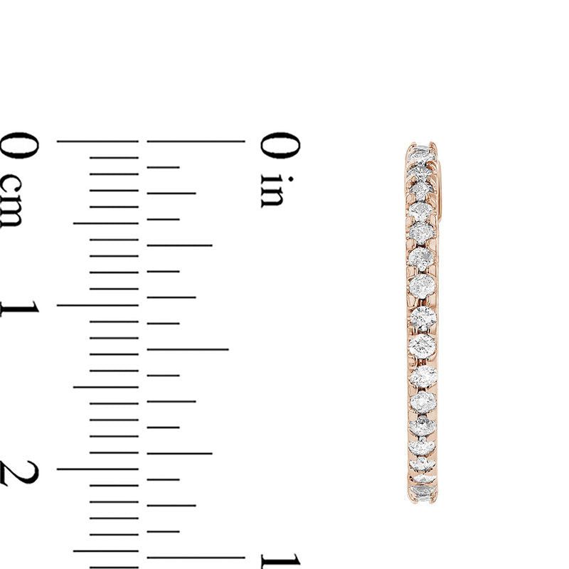 0.75 CT. T.W. Diamond Inside-Out Hoop Earrings in 14K Rose Gold