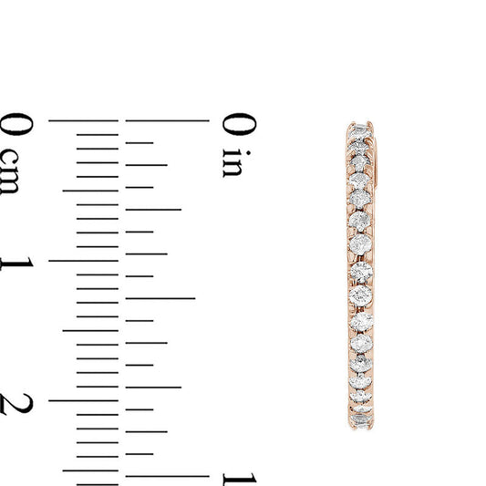 0.75 CT. T.W. Diamond Inside-Out Hoop Earrings in 14K Rose Gold