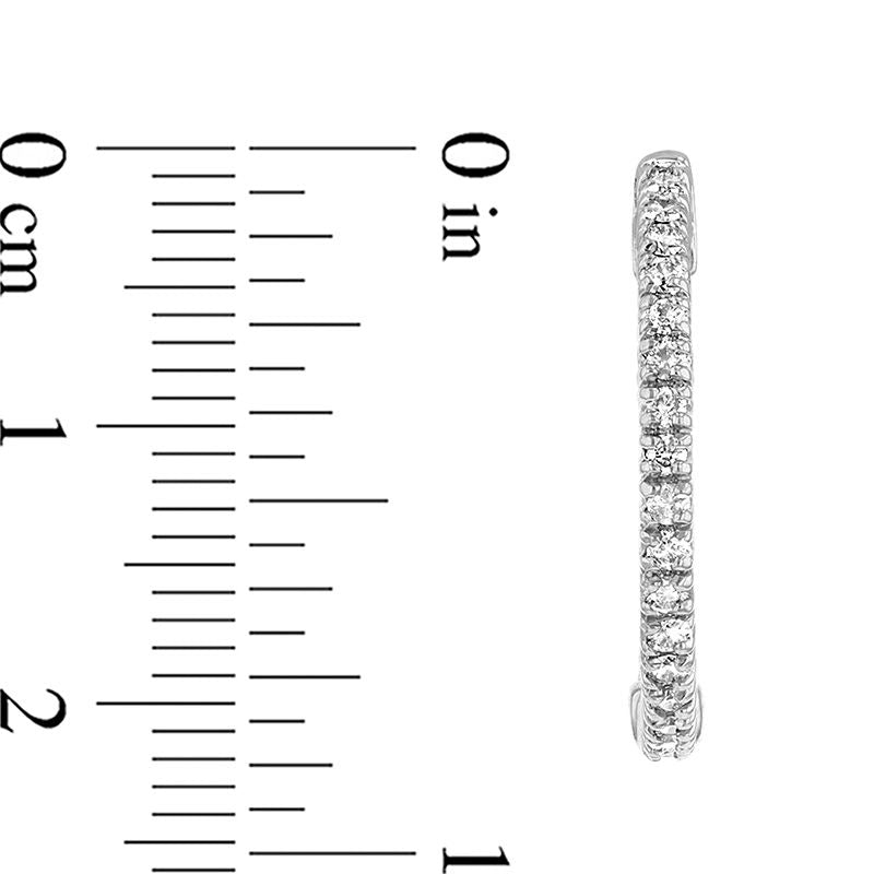 0.5 CT. T.W. Diamond Inside-Out Hoop Earrings in 14K White Gold