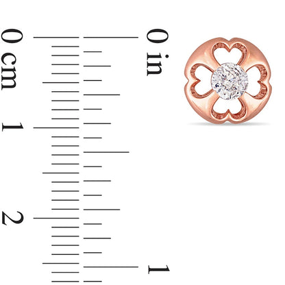 0.5 CT. T.W. Diamond Heart Cut-Out Solitaire Stud Earrings in 10K Rose Gold