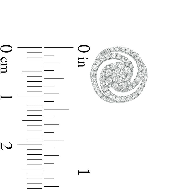 0.75 CT. T.W. Diamond Swirl Stud Earrings in 10K White Gold