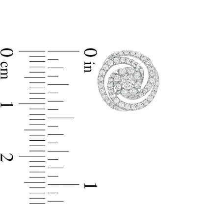 0.75 CT. T.W. Diamond Swirl Stud Earrings in 10K White Gold
