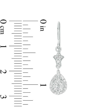 0.5 CT. T.W. Composite Diamond Teardrop Earrings in 10K White Gold