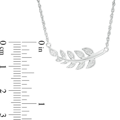 0.07 CT. T.W. Natural Diamond Vine Necklace in Sterling Silver
