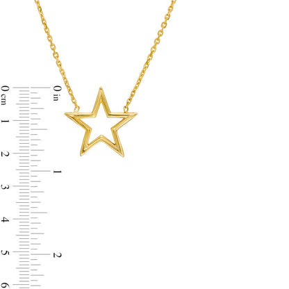 Star Outline Necklace in 14K Gold