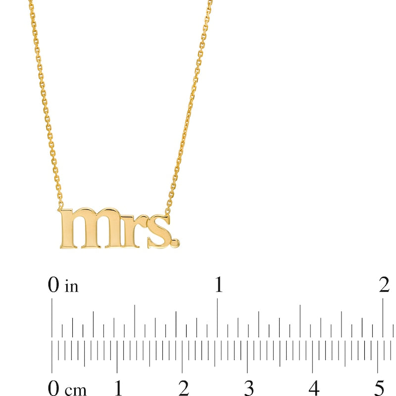 Polished Mrs." Necklace in 14K Gold"
