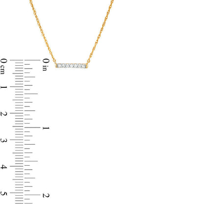 0.07 CT. T.W. Natural Diamond Bar Necklace in 10K Yellow Gold - 17.5