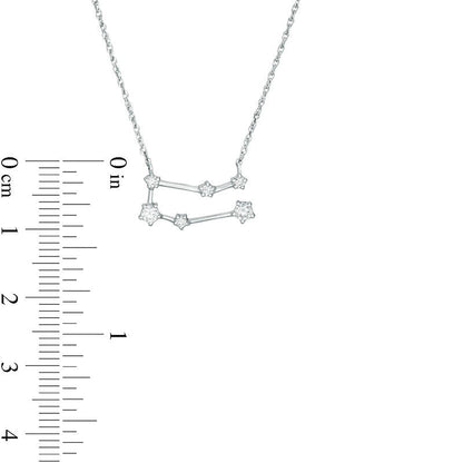 0.2 CT. T.W. Natural Diamond Gemini Constellation Necklace in Sterling Silver