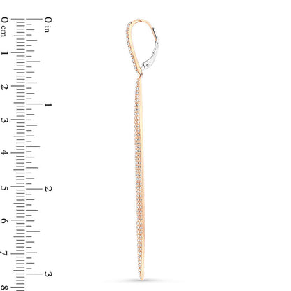 1 CT. T.W. Diamond Elongated Marquise Drop Earrings in 14K Rose Gold
