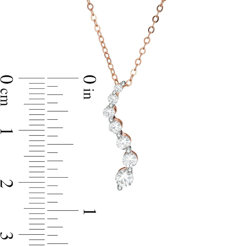 0.5 CT. T.W. Journey Natural Diamond Pendant in 14K Rose Gold