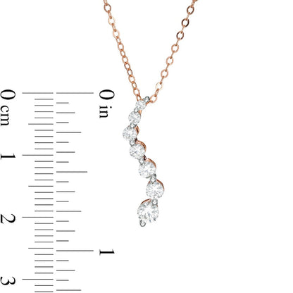 0.5 CT. T.W. Journey Natural Diamond Pendant in 14K Rose Gold