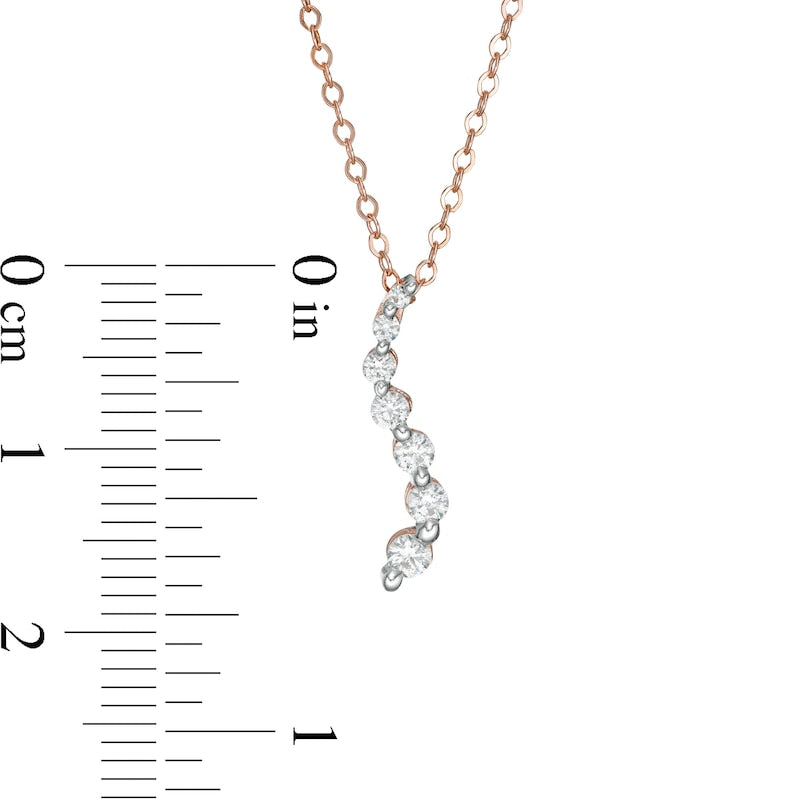 0.25 CT. T.W. Journey Natural Diamond Pendant in 14K Rose Gold