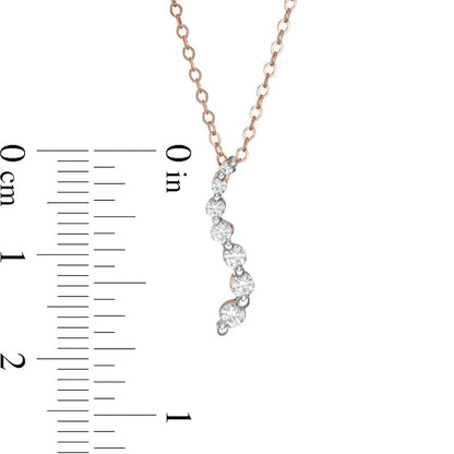 0.25 CT. T.W. Journey Natural Diamond Pendant in 14K Rose Gold