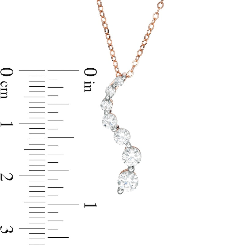 0.75 CT. T.W. Journey Natural Diamond Pendant in 14K Rose Gold
