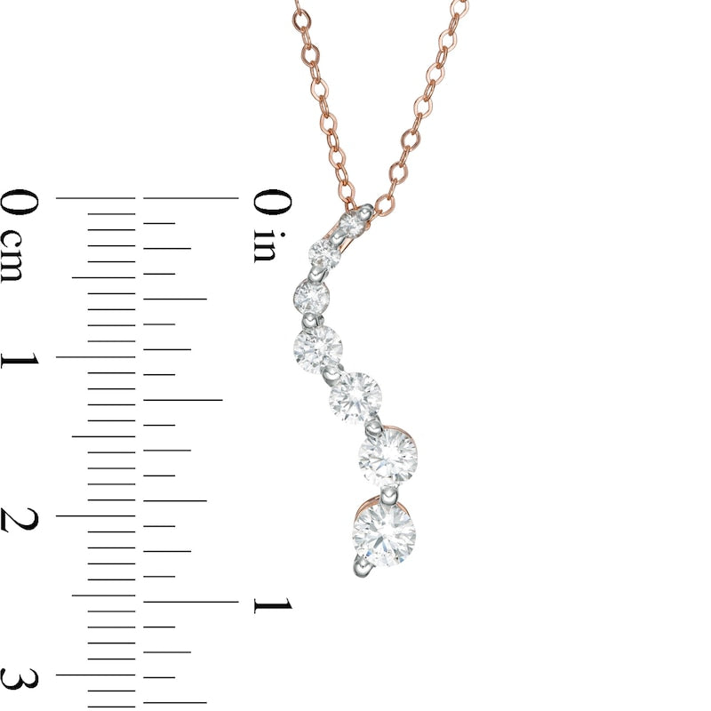 1 CT. T.W. Journey Natural Diamond Pendant in 14K Rose Gold