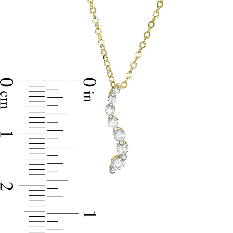 1 CT. T.W. Journey Natural Diamond Pendant in 14K Gold