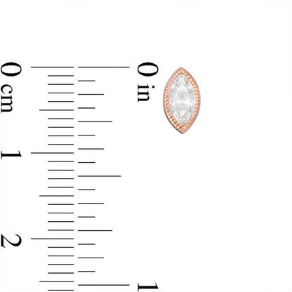 0.38 CT. T.W. Marquise Diamond Solitaire Vintage-Style Stud Earrings in 10K Rose Gold