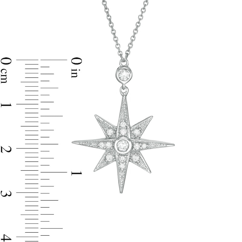 0.33 CT. T.W. Natural Diamond North Star Pendant in Sterling Silver