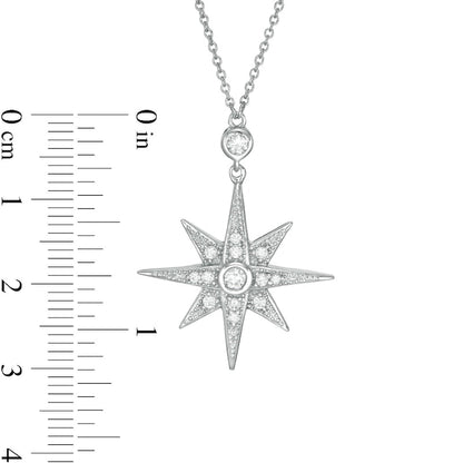 0.33 CT. T.W. Natural Diamond North Star Pendant in Sterling Silver