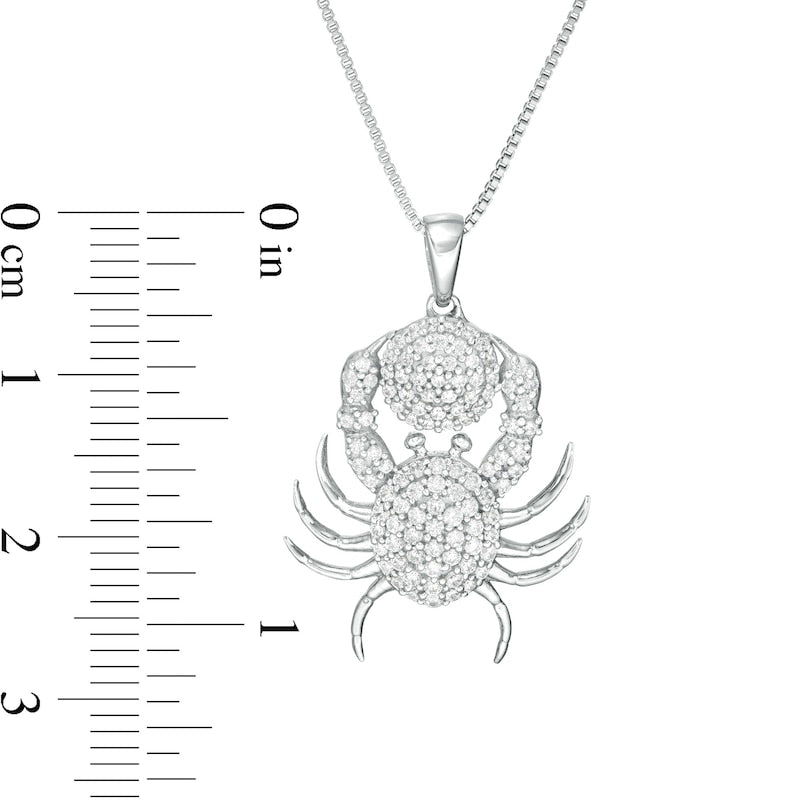 0.33 CT. T.W. Natural Diamond Crab Pendant in Sterling Silver