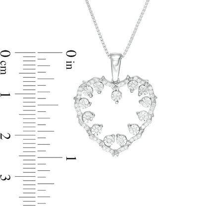 0.1 CT. T.W. Natural Diamond Vine Heart Pendant in Sterling Silver
