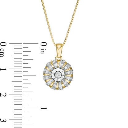 0.2 CT. T.W. Natural Diamond Pinwheel Pendant in Sterling Silver with 14K Gold Plate