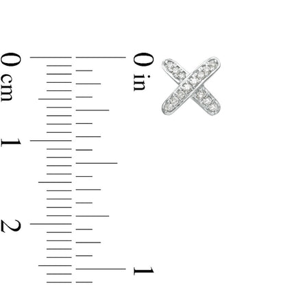 0.1 CT. T.W. Diamond X" Stud Earrings in 10K White Gold"