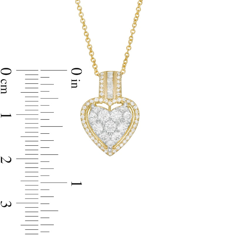 0.63 CT. T.W. Composite Natural Diamond Heart Pendant in 10K Yellow Gold