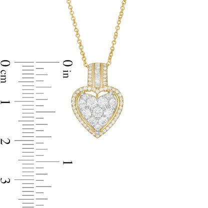 0.63 CT. T.W. Composite Natural Diamond Heart Pendant in 10K Yellow Gold