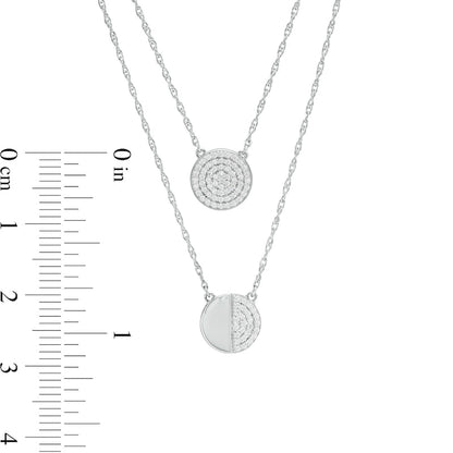 0.25 CT. T.W. Natural Diamond Circle Layered Necklace in Sterling Silver