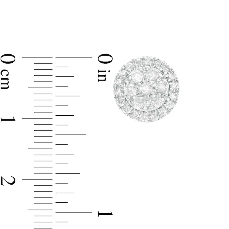 1 CT. T.W. Composite Diamond Frame Stud Earrings in 10K Rose Gold