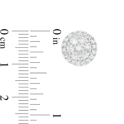 1 CT. T.W. Composite Diamond Frame Stud Earrings in 10K Rose Gold