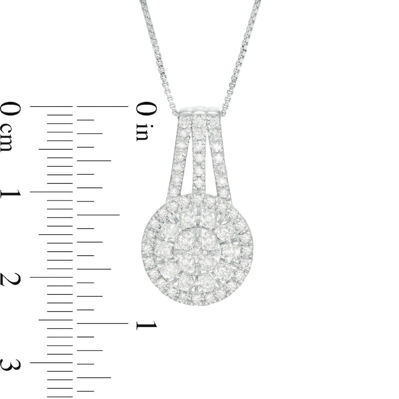 1 CT. T.W. Composite Natural Diamond Pendant in 10K White Gold