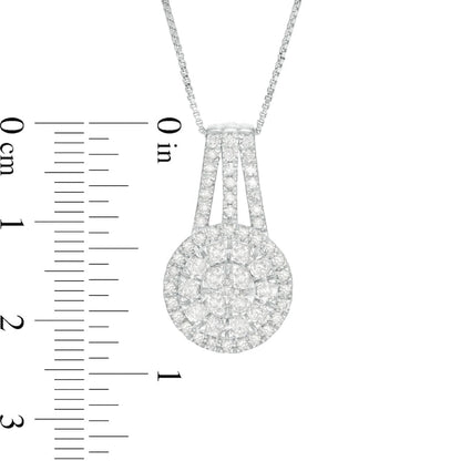 1 CT. T.W. Composite Natural Diamond Pendant in 10K White Gold