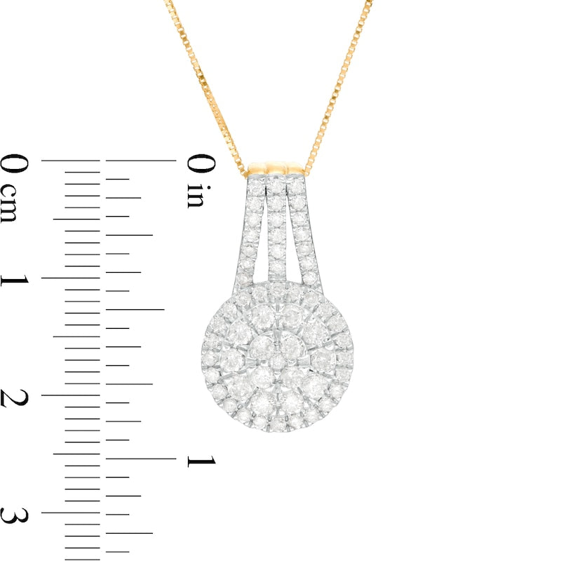 1 CT. T.W. Composite Natural Diamond Pendant in 10K Yellow Gold