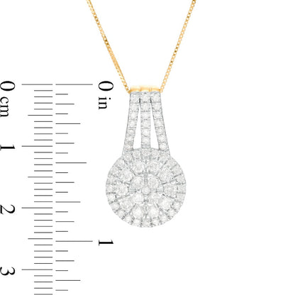 1 CT. T.W. Composite Natural Diamond Pendant in 10K Yellow Gold