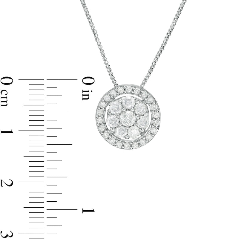 0.75 CT. T.W. Composite Natural Diamond Frame Pendant in 10K White Gold
