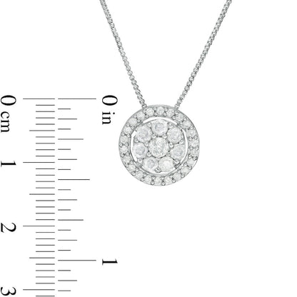 0.75 CT. T.W. Composite Natural Diamond Frame Pendant in 10K White Gold