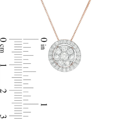0.75 CT. T.W. Composite Natural Diamond Frame Pendant in 10K Rose Gold