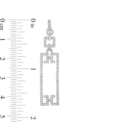 0.75 CT. T.W. Diamond Geometric Drop Earrings in 10K White Gold