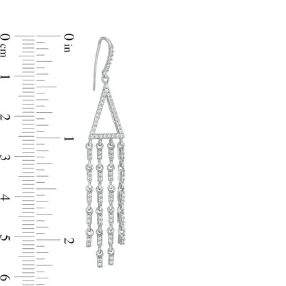 0.63 CT. T.W. Diamond Triangle Chandelier Drop Earrings in 10K White Gold