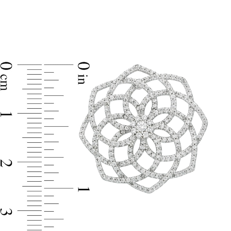 1.38 CT. T.W. Diamond Flower Stud Earrings in 10K White Gold