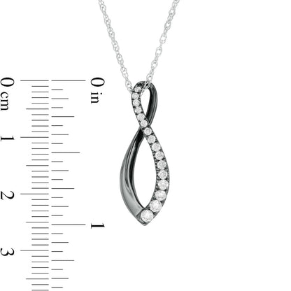 0.33 CT. T.W. Journey Natural Diamond Infinity Pendant in 10K White Gold and Black Rhodium