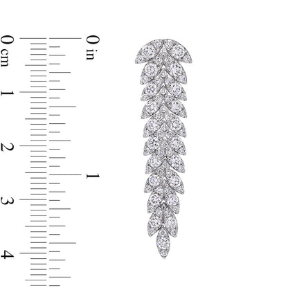 3.5 CT. T.W. Marquise Composite Diamond Vine Drop Earrings in 14K White Gold