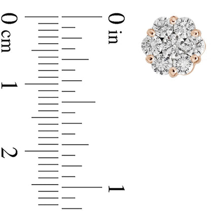 1.5 CT. T.W. Composite Diamond Stud Earrings in 14K Rose Gold