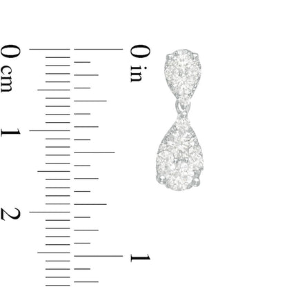 1.5 CT. T.W. Composite Diamond Double Teardrop Earrings in 14K White Gold