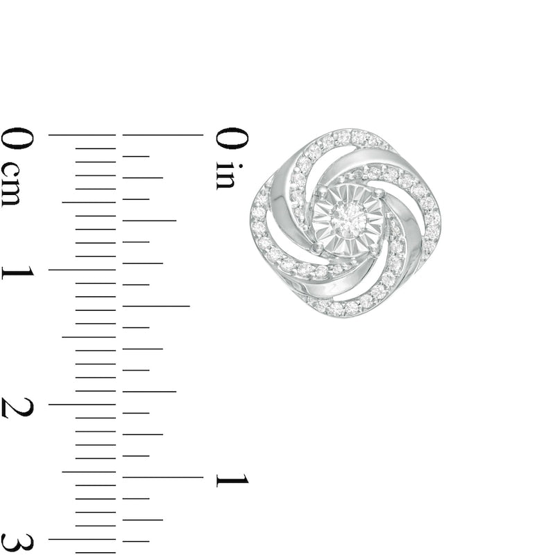 0.38 CT. T.W. Diamond Swirl Stud Earrings in 14K White Gold