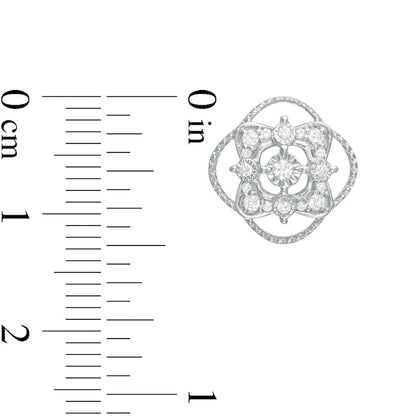 0.25 CT. T.W. Diamond Clover Frame Stud Earrings in 14K White Gold