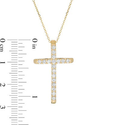 0.5 CT. T.W. Certified Natural Diamond Cross Pendant in 14K Gold (H/I1)